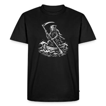 Conception de bateau Macabre Grim Reaper - T-shirt Premium bio Homme - noir - Devant - Nico (187cm)