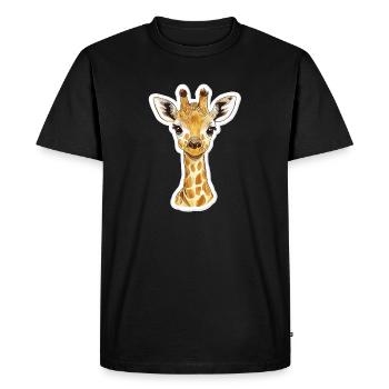 Girafe - T-shirt Premium bio Homme - noir - Devant - Nico (187cm)
