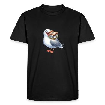 Mer du Nord Mer Baltique Mouette Mouettes Hareng maritime - T-shirt Premium bio Homme - noir - Devant - Nico (187cm)