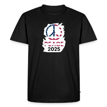 Philosophie de la paix américaine 2025 - T-shirt Premium bio Homme - noir - Devant - Nico (187cm)
