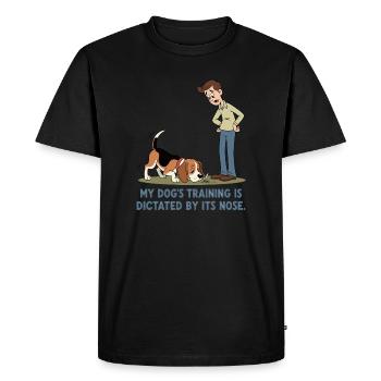 My dog's training is carried out by his nose. - Men's Premium Organic T-Shirt - black - Front - Nico (187cm)