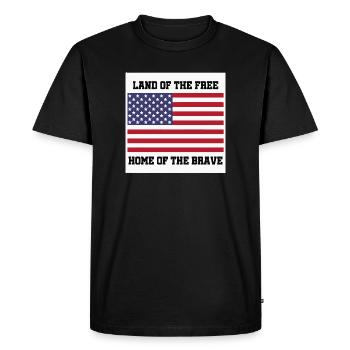 Patriotic American Flag with Bold Text - Men's Premium Organic T-Shirt - black - Front - Nico (187cm)