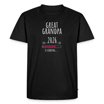 Annonce de grossesse Futur grand-père - T-shirt Premium bio Homme - noir - Devant - Nico (187cm)