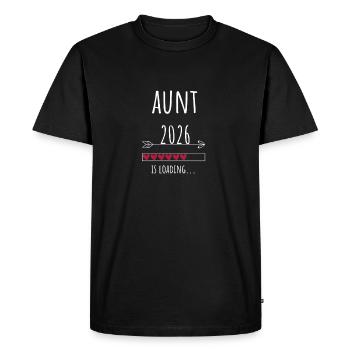 Annonce de grossesse 2026 Future tante - T-shirt Premium bio Homme - noir - Devant - Nico (187cm)