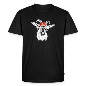 Billy bouc blanc - T-shirt Premium bio Homme - noir - Devant - Nico (187cm)