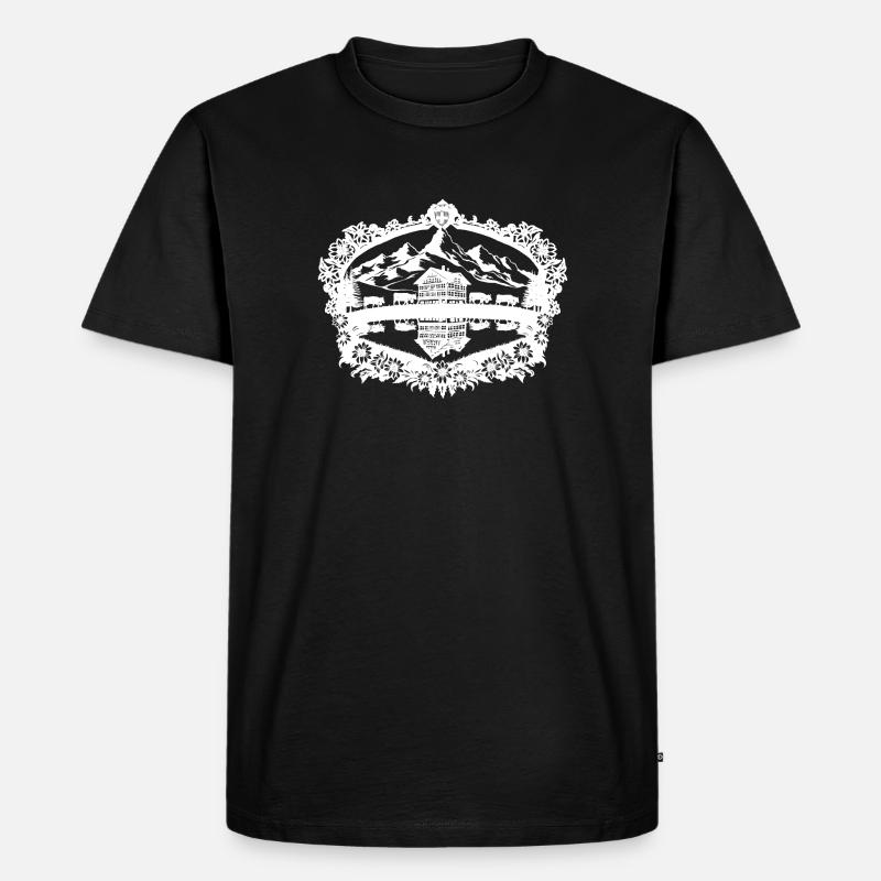 Gletschersee_white - Männer Premium Bio T-Shirt - Schwarz