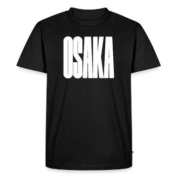 Osaka - Japan City Bold Typography - Men's Premium Organic T-Shirt - black - Front - Nico (187cm)