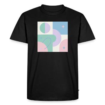 Pastel geometric cosmos design - Men's Premium Organic T-Shirt - black - Front - Nico (187cm)
