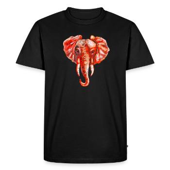 Éléphant - T-shirt Premium bio Homme - noir - Devant - Nico (187cm)