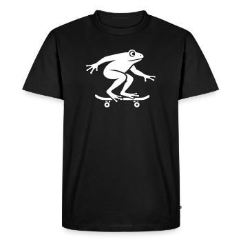 Minimalist Frog Toad Toad Skateboarder - Men's Premium Organic T-Shirt - black - Front - Nico (187cm)