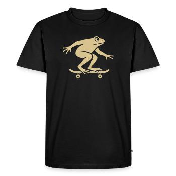 Minimalist Frog Toad Toad Skateboarder - Men's Premium Organic T-Shirt - black - Front - Nico (187cm)
