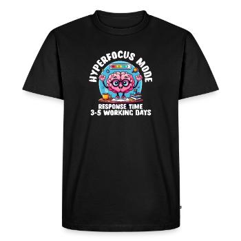 Hyperfocus Loading - T-shirt neurodivergent drôle - T-shirt Premium bio Homme - noir - Devant - Nico (187cm)