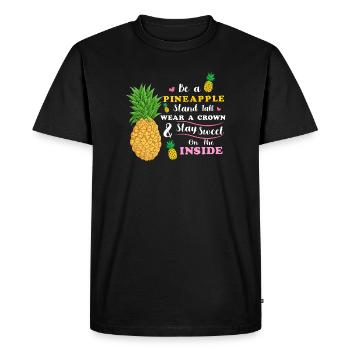être un ananas se tenir grand porter une couronne rester doux - T-shirt Premium bio Homme - noir - Devant - Nico (187cm)