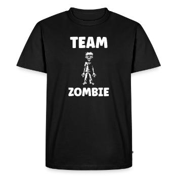 Design de Zombie Énergique avec Texte - T-shirt Premium bio Homme - noir - Devant - Nico (187cm)