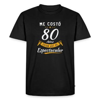 Il m’a fallu 80 ans pour être aussi spectaculaire - T-shirt Premium bio Homme - noir - Devant - Nico (187cm)
