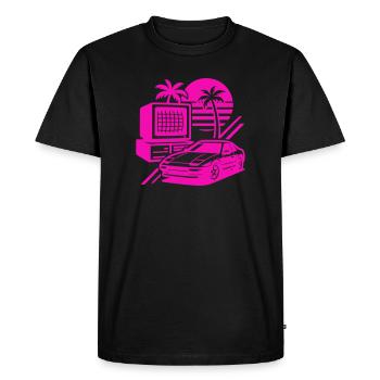Miami Rétro Pop Art - T-shirt Premium bio Homme - noir - Devant - Nico (187cm)