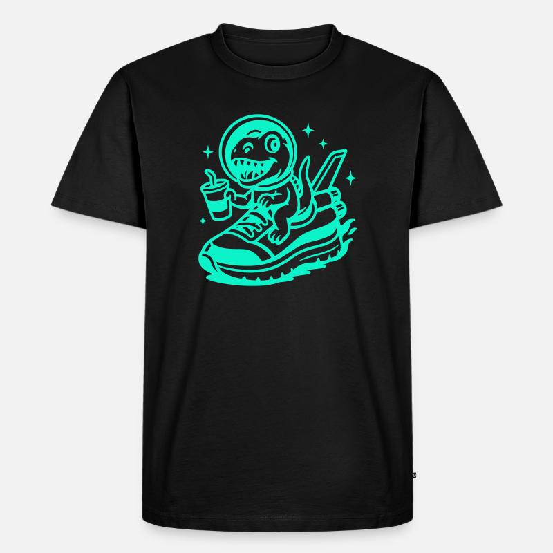 Space Fun Saurus Junior - Männer Premium Bio T-Shirt - Schwarz
