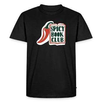 Spicy Book Club – Buch & Chili Design - Men's Premium Organic T-Shirt - black - Front - Nico (187cm)