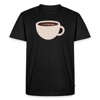 Elegant Coffee Latte Art Illustration - Men's Premium Organic T-Shirt - black - Front - Nico (187cm)