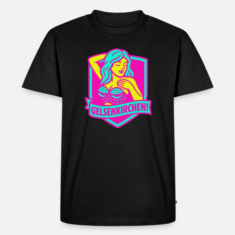 Gelsenkirchen Superstar in pink - Männer Premium Bio T-Shirt - Schwarz