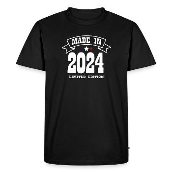 Edition Limitée Made in 2024 BLEU BLANC ROUGE - T-shirt Premium bio Homme - noir - Devant - Nico (187cm)