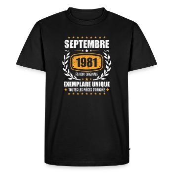 September 1981 Unique copy - September 1981 - Men's Premium Organic T-Shirt - black - Front - Nico (187cm)