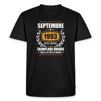 September 1993 Unique copy - September 1993 - Men's Premium Organic T-Shirt - black - Front - Nico (187cm)