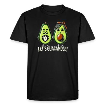 Whimsical Avocado Duo with Punny Message - Men's Premium Organic T-Shirt - black - Front - Nico (187cm)