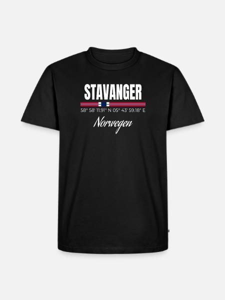 Stavanger - Männer Premium Bio T-Shirt - Schwarz
