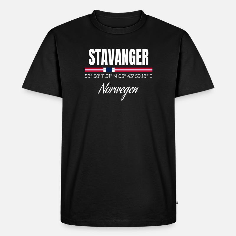 Stavanger - Männer Premium Bio T-Shirt - Schwarz