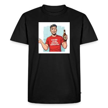 Humorous friendship design with beer motif - Men's Premium Organic T-Shirt - black - Front - Nico (187cm)