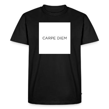 Citation Motivante Carpe Diem - T-shirt Premium bio Homme - noir - Devant - Nico (187cm)