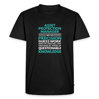 Asset Protection Manager Quote Design - Men's Premium Organic T-Shirt - black - Front - Nico (187cm)