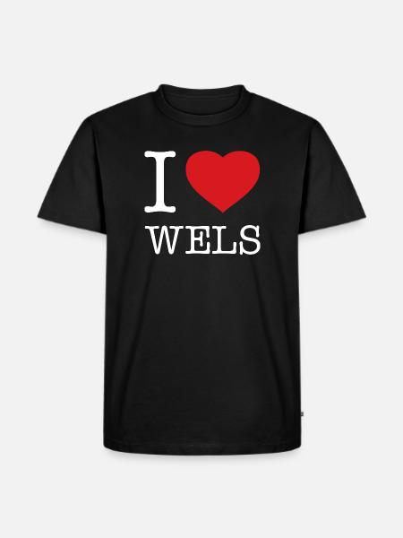 I Love Wels - Men's Premium Organic T-Shirt - black