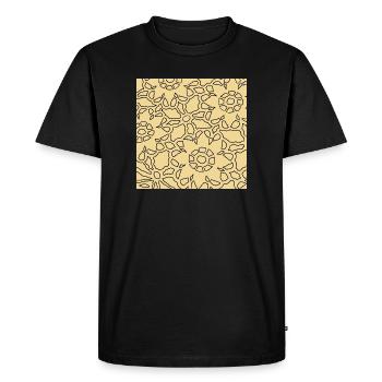 Geometric floral pattern for embroidery fabrics - Men's Premium Organic T-Shirt - black - Front - Nico (187cm)