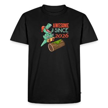 Anniversaire Dino Skater 2026 - T-shirt Premium bio Homme - noir - Devant - Nico (187cm)