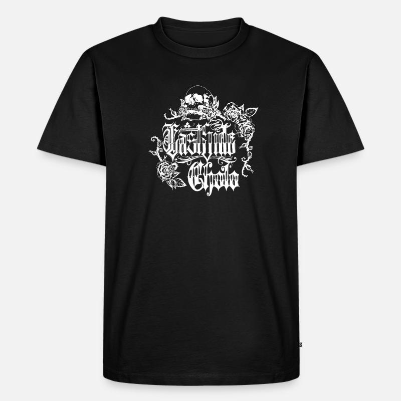 Skull Rose Gothic Design - Männer Premium Bio T-Shirt - Schwarz
