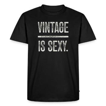 Design Vintage Is Sexy à Effet Usé - T-shirt Premium bio Homme - noir - Devant - Nico (187cm)
