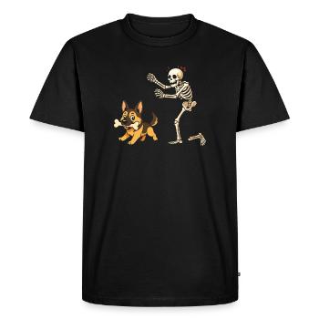 Squelette Chien Berger Allemand - T-shirt Premium bio Homme - noir - Devant - Nico (187cm)