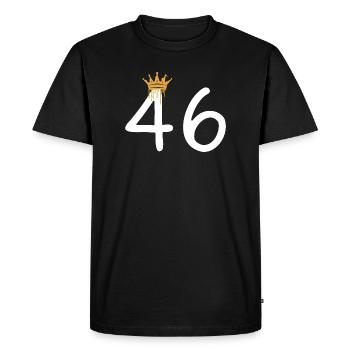 Regal Gold Crown Design black with the number 44 - Men's Premium Organic T-Shirt - black - Front - Nico (187cm)