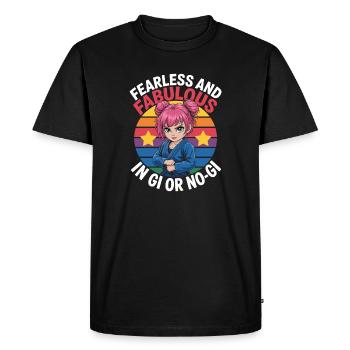 Illustration de combattante courageuse et fabuleuse - T-shirt Premium bio Homme - noir - Devant - Nico (187cm)