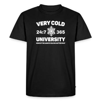 très froid université drôle collège humour mème - T-shirt Premium bio Homme - noir - Devant - Nico (187cm)