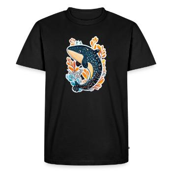 baleine - T-shirt Premium bio Homme - noir - Devant - Nico (187cm)