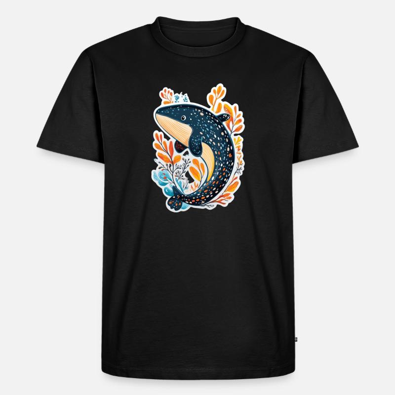Wal - Männer Premium Bio T-Shirt - Schwarz
