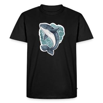 baleine - T-shirt Premium bio Homme - noir - Devant - Nico (187cm)
