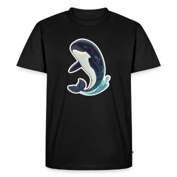 baleine - T-shirt Premium bio Homme - noir - Devant - Nico (187cm)