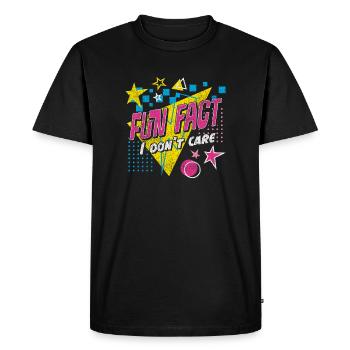 Fait amusant Je m’en fiche Washed Out Style rétro des années 80 - T-shirt Premium bio Homme - noir - Devant - Nico (187cm)
