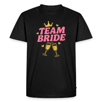 Team Bride - Men's Premium Organic T-Shirt - black - Front - Nico (187cm)