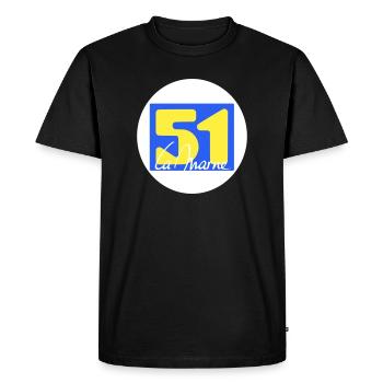Logo emblématique de La Marne en couleurs vives - T-shirt Premium bio Homme - noir - Devant - Nico (187cm)