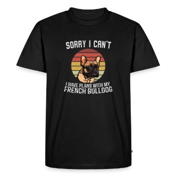 Bouledogue Français Humour T-Shirt Graphique - T-shirt Premium bio Homme - noir - Devant - Nico (187cm)
